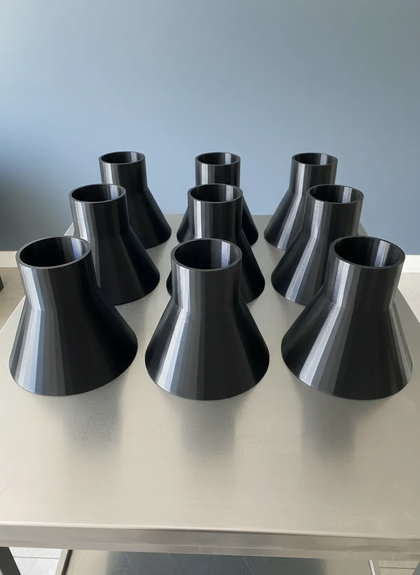 Boquillas y accesorios de producción impresos en 3D para proceso industrial